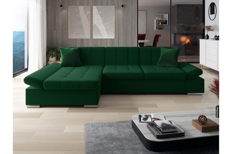 Djerra Bäddsoffa m. Divan 3-sits - Grön - Möbler - Vardagsrum - Bäddsoffor