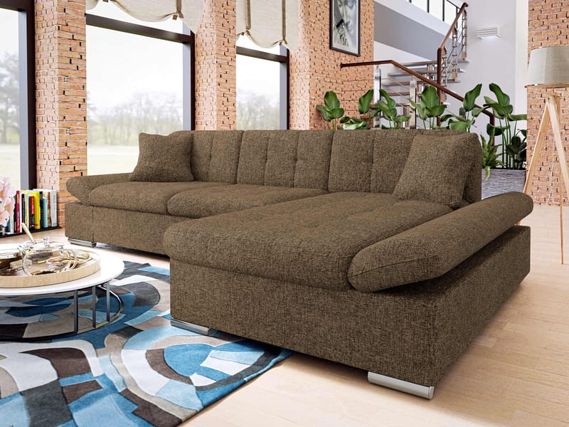 Djerra Bäddsoffa med Divan 3-sits - Brun - Möbler - Vardagsrum - Bäddsoffor