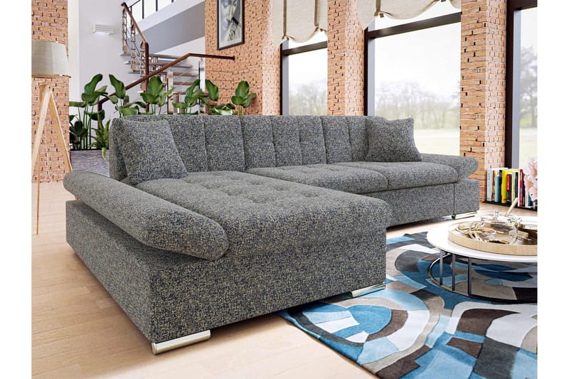 Djerra Bäddsoffa med Divan 3-sits - Marinblå - Möbler - Vardagsrum - Bäddsoffor