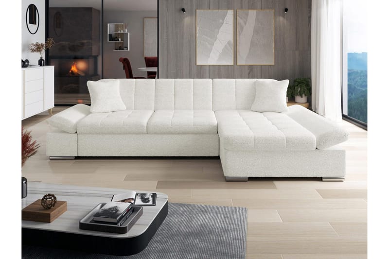 Djerra Bäddsoffa med Divan 3-sits - Vit - Möbler - Vardagsrum - Bäddsoffor