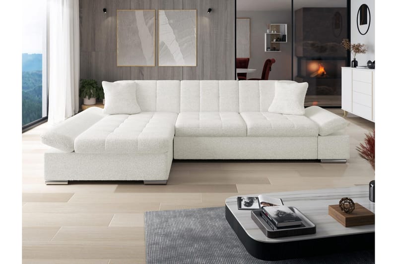 Djerra Bäddsoffa med Divan 3-sits - Vit - Möbler - Vardagsrum - Bäddsoffor