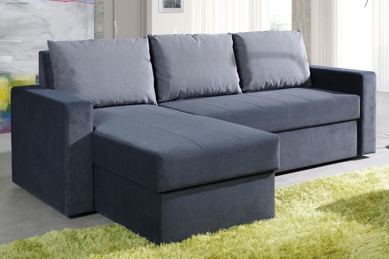 DOMINO Divanbäddsoffa 234x156x82 cm - Blå/Grå - Bäddsoffor - Bäddsoffa divan