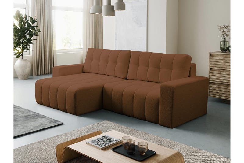 Doryn Bäddsoffa med Divan 3-sits - Brun - Möbler - Vardagsrum - Bäddsoffor