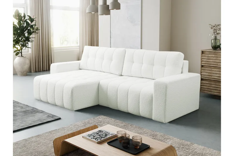 Doryn Bäddsoffa med Divan 3-sits - Vit - Möbler - Vardagsrum - Bäddsoffor