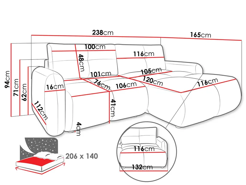 Durven Bäddsoffa 3-sits - Beige - Möbler - Vardagsrum - Bäddsoffor