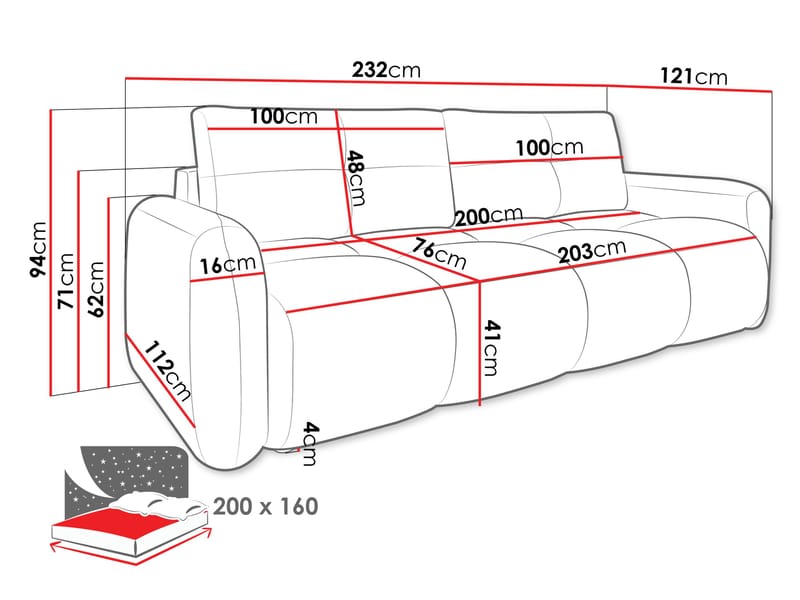 Durven Bäddsoffa 3-sits - Grå - Möbler - Vardagsrum - Bäddsoffor