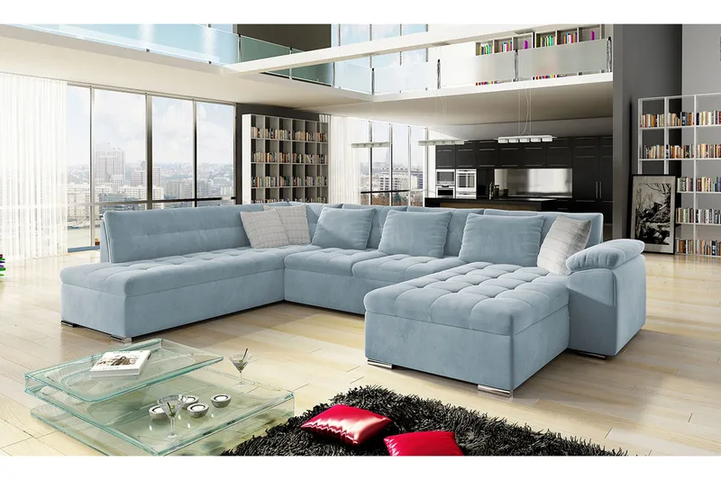 Dynir 4-sits Bäddsoffa - Blå - Möbler - Vardagsrum - Bäddsoffor - U bäddsoffa