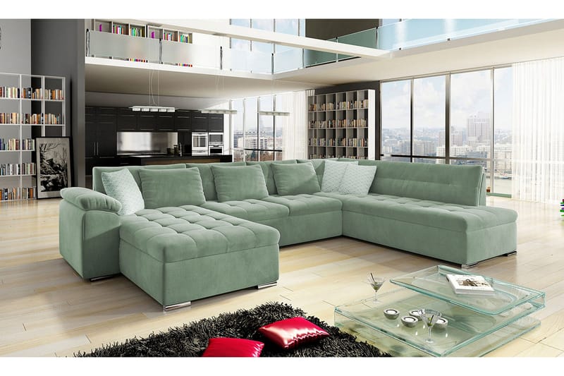 Dynir 4-sits Bäddsoffa - Grön - Möbler - Vardagsrum - Bäddsoffor - U bäddsoffa