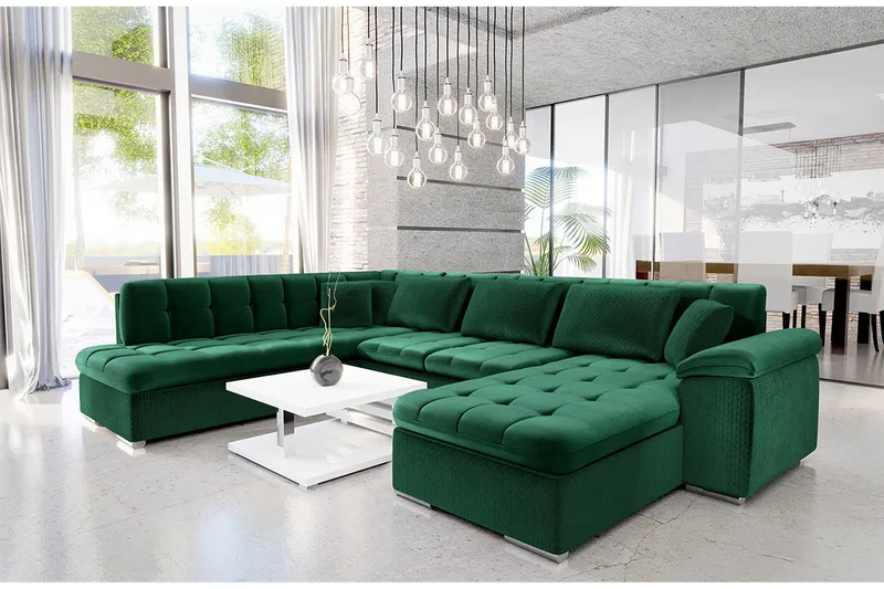 Dynir Bäddsoffa Divan Höger - Mörkgrön - Möbler - Vardagsrum - Bäddsoffor - U bäddsoffa