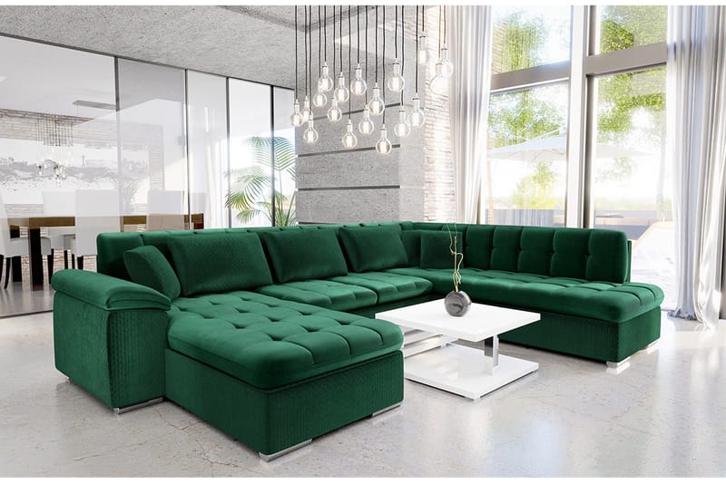 Dynir Bäddsoffa Divan Vänster - Mörkgrön - Möbler - Vardagsrum - Bäddsoffor - U bäddsoffa