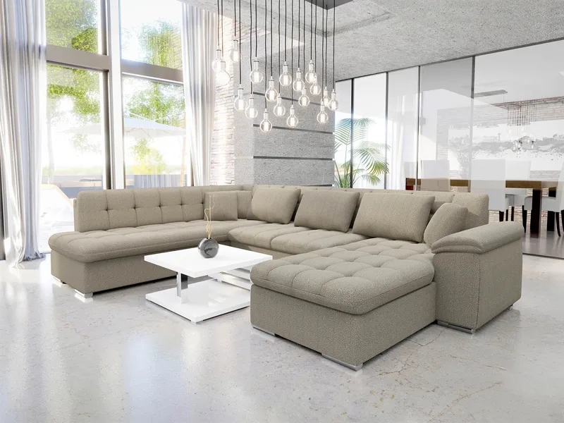 Dynir Bäddsoffa med Divan och Schäslong 5-sits - Beige - Möbler - Vardagsrum - Bäddsoffor - U bäddsoffa