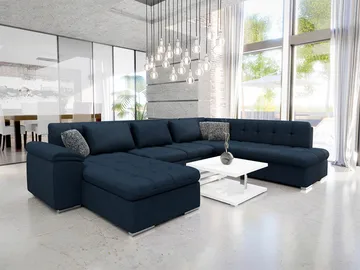 Dynir Bäddsoffa med Divan och Schäslong 5-sits - Blå - Möbler - Vardagsrum - Bäddsoffor - U bäddsoffa