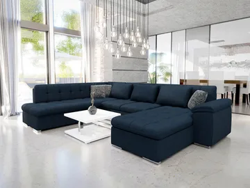 Dynir Bäddsoffa med Divan och Schäslong 5-sits - Blå - Möbler - Vardagsrum - Bäddsoffor - U bäddsoffa