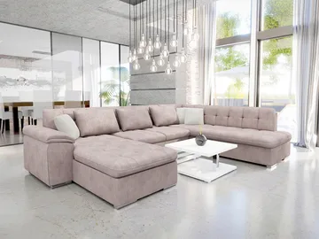 Dynir Bäddsoffa med Divan och Schäslong 5-sits - Rosa - Möbler - Vardagsrum - Bäddsoffor - U bäddsoffa