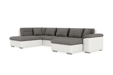 Dynir Hörnbäddsoffa Divan med Förvaring Höger - Vit/Ljusgrå - Möbler - Vardagsrum - Bäddsoffor - U bäddsoffa