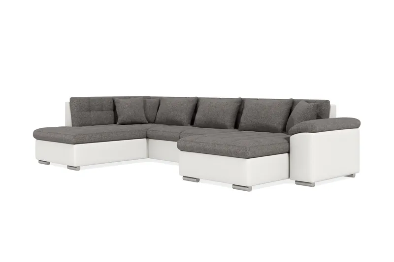 Dynir Hörnbäddsoffa Divan med Förvaring Höger - Vit/Ljusgrå - Möbler - Vardagsrum - Bäddsoffor - U bäddsoffa