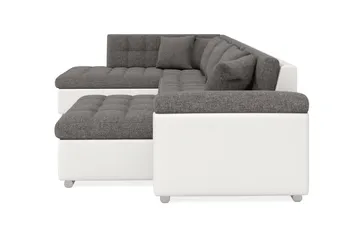 Dynir Hörnbäddsoffa Divan med Förvaring Höger - Vit/Ljusgrå - Möbler - Vardagsrum - Bäddsoffor - U bäddsoffa