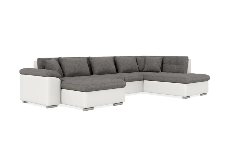 Dynir Hörnbäddsoffa Divan med Förvaring Vänster - Ljusgrå/Vit - Möbler - Vardagsrum - Bäddsoffor - U bäddsoffa