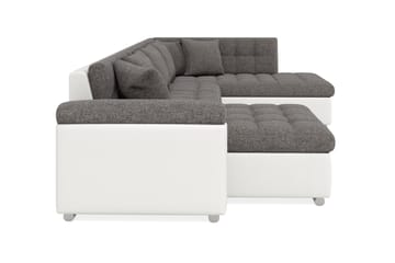 Dynir Hörnbäddsoffa Divan med Förvaring Vänster - Ljusgrå/Vit - Möbler - Vardagsrum - Bäddsoffor - U bäddsoffa