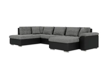 Dynir Stor Hörnbäddsoffa Divan med Förvaring Höger 350 cm - Svart / Grå - Möbler - Vardagsrum - Bäddsoffor - U bäddsoffa