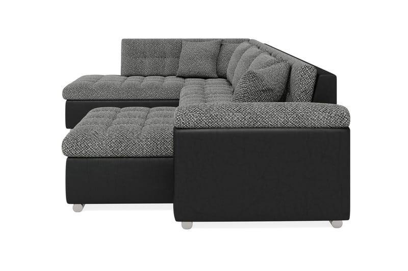 Dynir Stor Hörnbäddsoffa Divan med Förvaring Höger 350 cm - Svart / Grå - Möbler - Vardagsrum - Bäddsoffor - U bäddsoffa