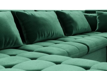 Dynir Vänster Tuftad Bäddsoffa med Förvaring i Sammet - Grön - Möbler - Vardagsrum - Bäddsoffor - U bäddsoffa