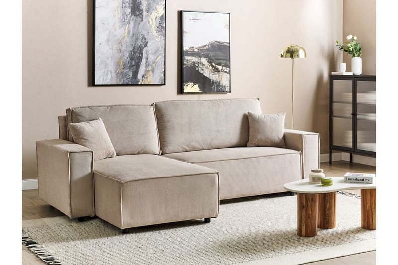 Dyshawn Hörnbäddsoffa 2-sits - Beige/Svart - Möbler - Vardagsrum - Bäddsoffor