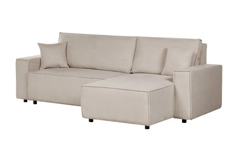 Dyshawn Hörnbäddsoffa 2-sits - Beige/Svart - Möbler - Vardagsrum - Bäddsoffor - Hörnbäddsoffa