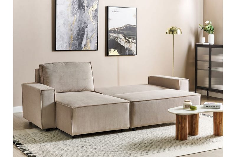 Dyshawn Hörnbäddsoffa 2-sits - Beige/Svart - Möbler - Vardagsrum - Bäddsoffor