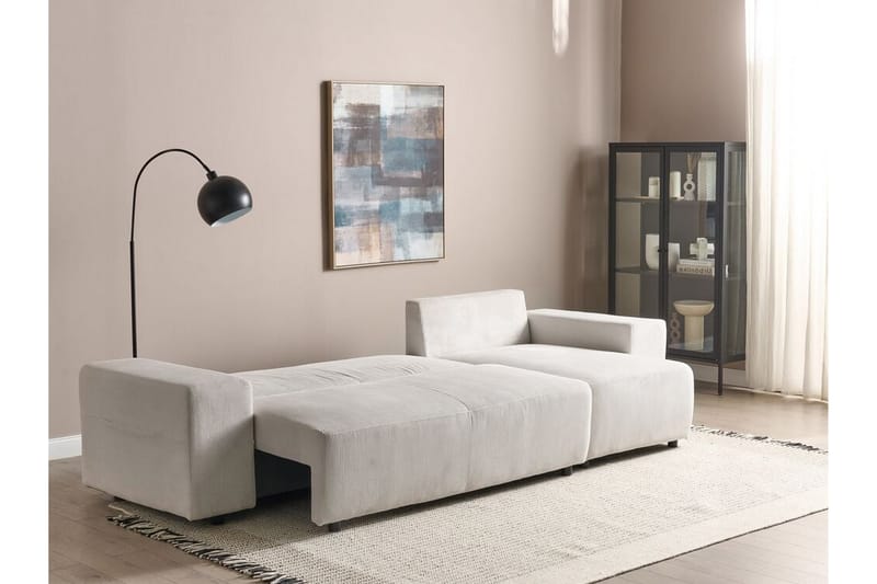 Dysis Hörnbäddsoffa 3-sits - Beige/Svart - Möbler - Vardagsrum - Bäddsoffor - Hörnbäddsoffa