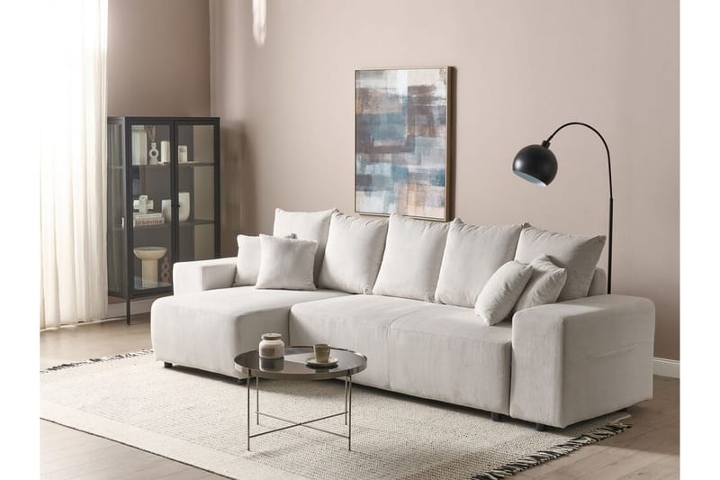Dysis Hörnbäddsoffa 3-sits - Beige/Svart - Möbler - Vardagsrum - Bäddsoffor - Hörnbäddsoffa
