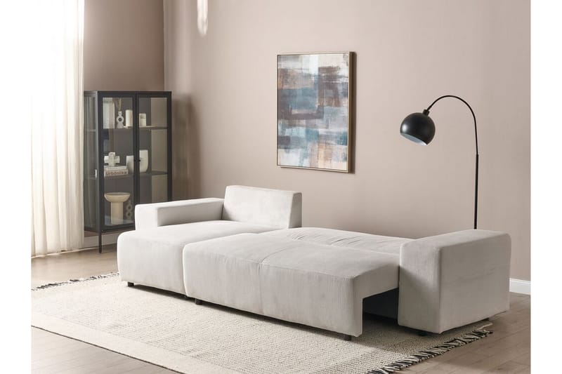 Dysis Hörnbäddsoffa 3-sits - Beige/Svart - Möbler - Vardagsrum - Bäddsoffor - Hörnbäddsoffa