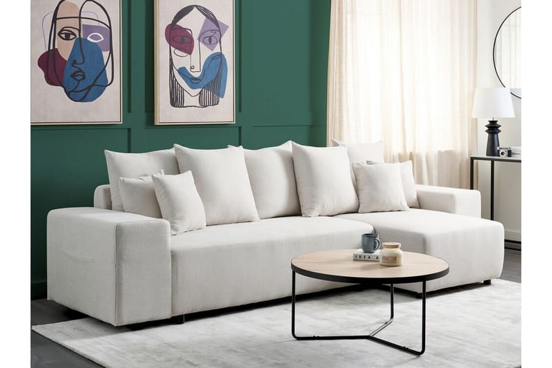 Dysis Hörnbäddsoffa 3-sits - Beige/Svart - Möbler - Vardagsrum - Bäddsoffor - Hörnbäddsoffa