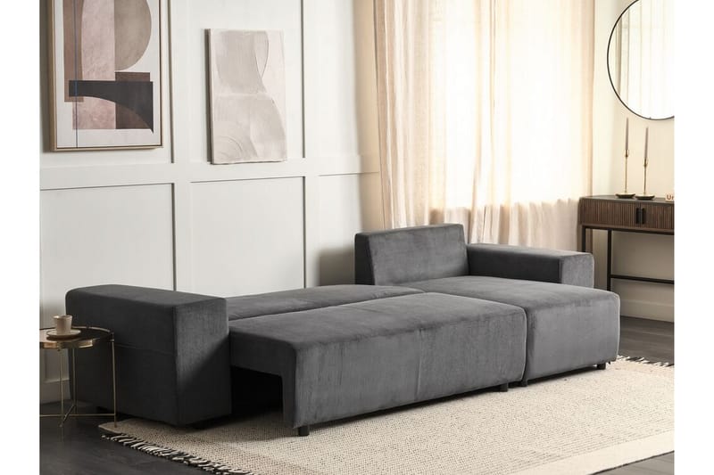 Dysis Hörnbäddsoffa 3-sits - Mörkgrå/Svart - Möbler - Vardagsrum - Bäddsoffor - Hörnbäddsoffa