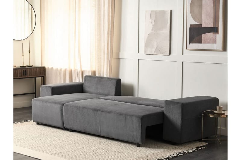 Dysis Hörnbäddsoffa 3-sits - Mörkgrå/Svart - Möbler - Vardagsrum - Bäddsoffor - Hörnbäddsoffa