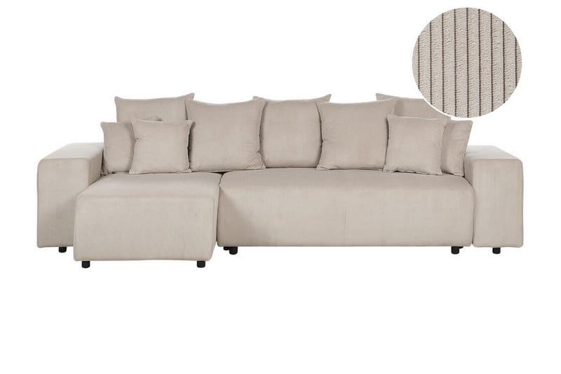 Dysis Hörnbäddsoffa 3-sits - Taupe/Svart - Möbler - Vardagsrum - Bäddsoffor - Hörnbäddsoffa