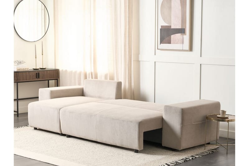 Dysis Hörnbäddsoffa 3-sits - Taupe/Svart - Möbler - Vardagsrum - Bäddsoffor - Hörnbäddsoffa
