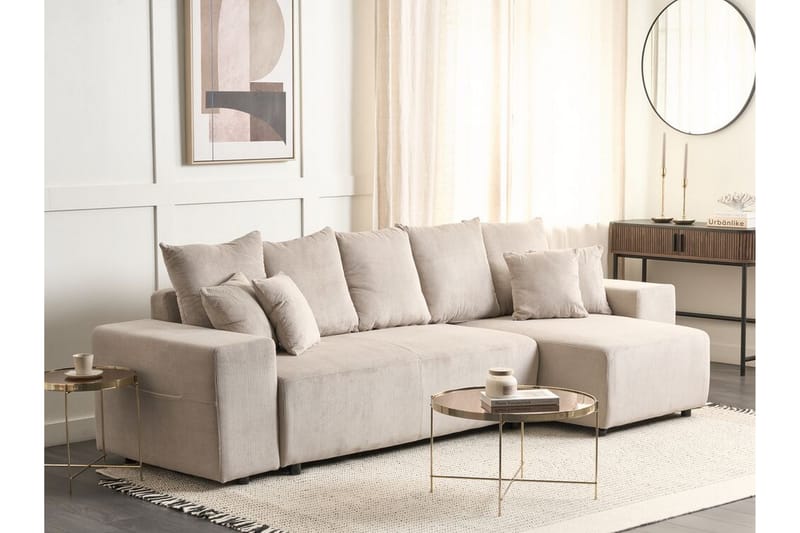 Dysis Hörnbäddsoffa 3-sits - Taupe/Svart - Möbler - Vardagsrum - Bäddsoffor - Hörnbäddsoffa