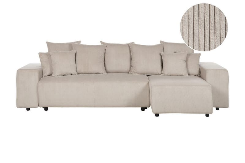 Dysis Hörnbäddsoffa 3-sits - Taupe/Svart - Möbler - Vardagsrum - Bäddsoffor - Hörnbäddsoffa