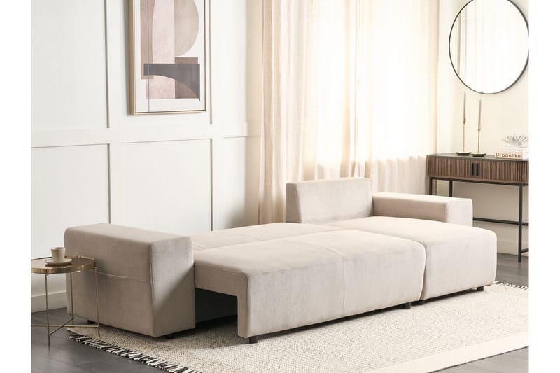 Dysis Hörnbäddsoffa 3-sits - Taupe/Svart - Möbler - Vardagsrum - Bäddsoffor - Hörnbäddsoffa