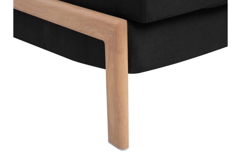 Edland 2-sits Rektangulär Bäddsoffa Fällbar 152 cm i Tyg med Träben - Svart - Möbler - Vardagsrum - Bäddsoffor - Futon - Futon soffa