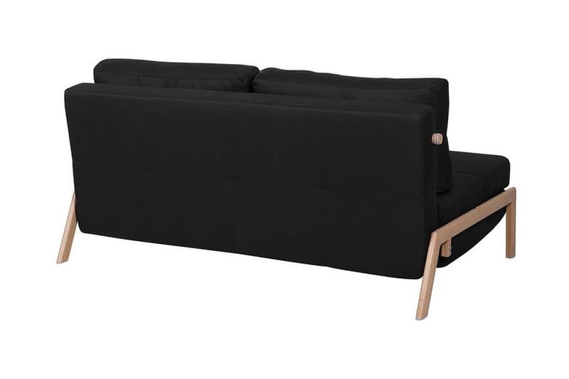 Edland 2-sits Rektangulär Bäddsoffa Fällbar 152 cm i Tyg med Träben - Svart - Möbler - Vardagsrum - Bäddsoffor - Futon - Futon soffa