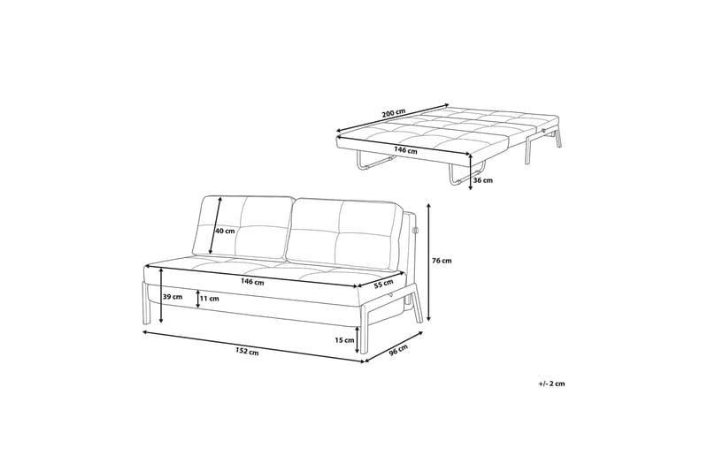Edland Bäddsoffa 152 cm - Svart - Möbler - Vardagsrum - Bäddsoffor