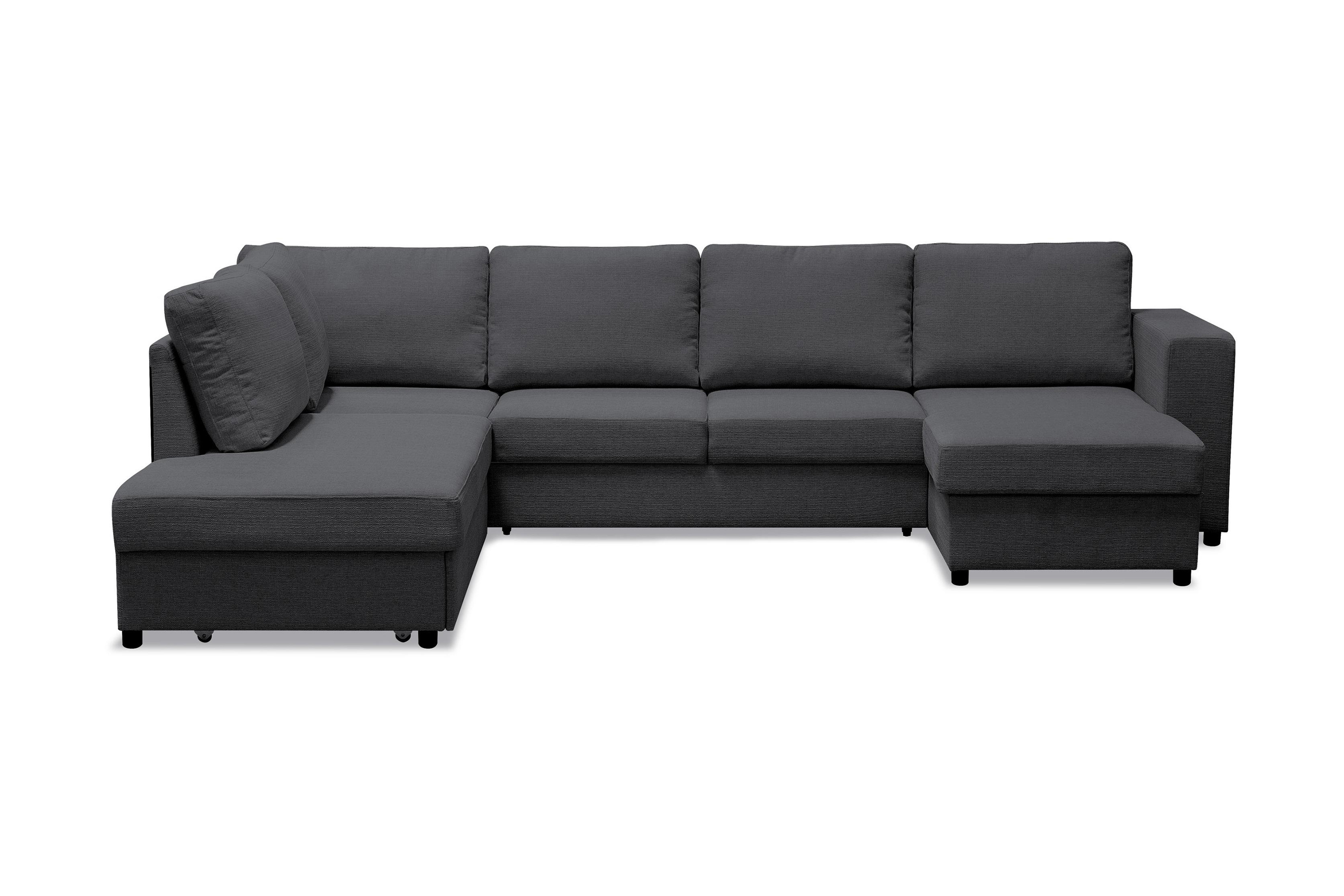 edmonds u-bäddsoffa med divan höger mörkgrå -