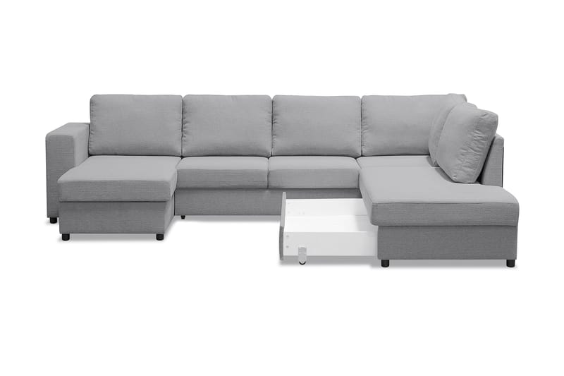 EDMONDS U-bäddsoffa med Divan Vänster Ljusgrå - Möbler - Vardagsrum - Bäddsoffor - U bäddsoffa