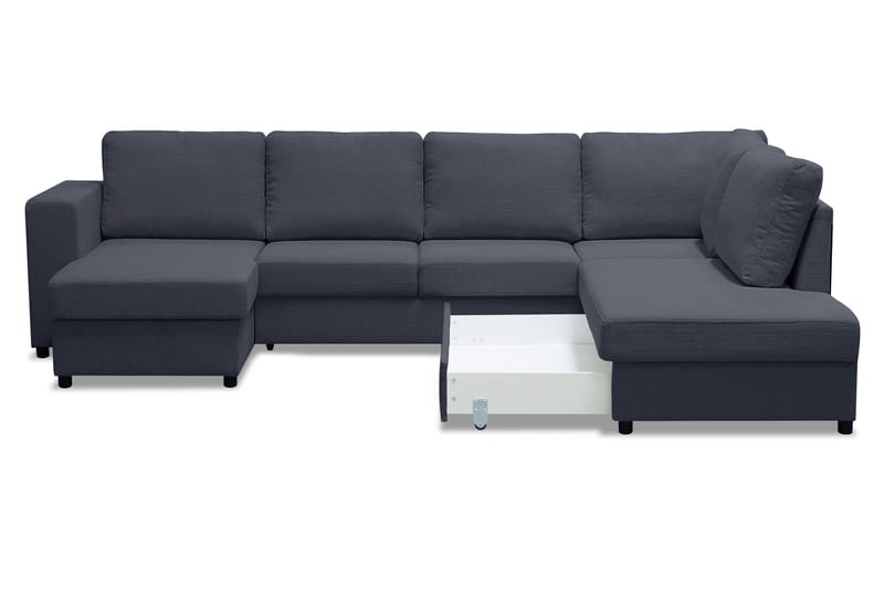 EDMONDS U-bäddsoffa med Divan Vänster Mörkgrå - Möbler - Vardagsrum - Bäddsoffor - U bäddsoffa
