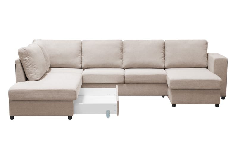 EDMONDS U-Bäddsoffa Vänster Beige - Möbler - Vardagsrum - Bäddsoffor - U bäddsoffa