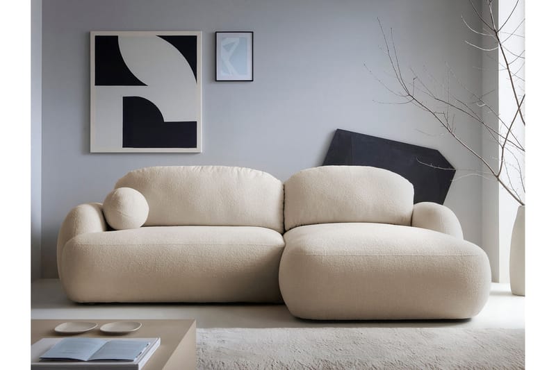 Efrem Bäddsoffa med Divan 3-sits i Bouclé - Beige - Möbler - Vardagsrum - Bäddsoffor