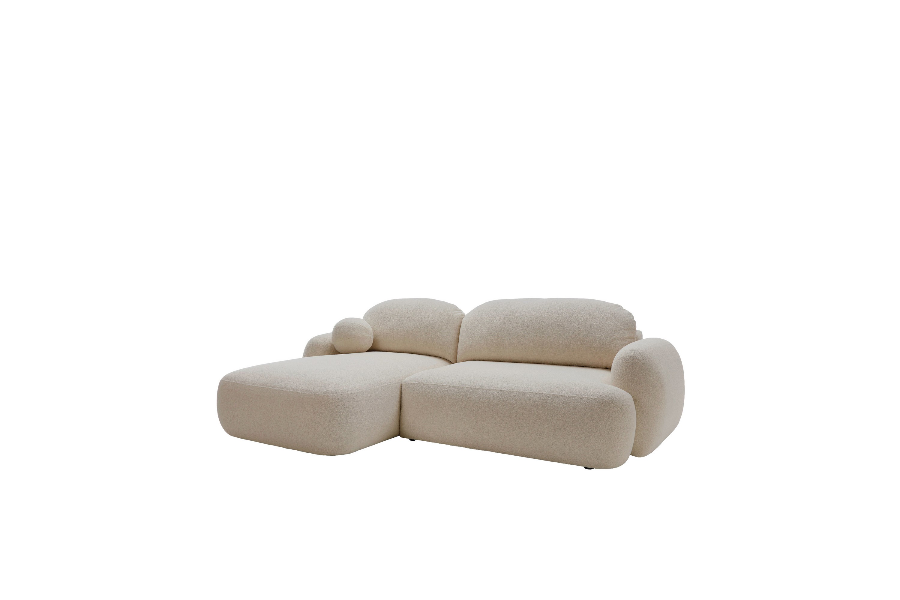 efrem bäddsoffa med divan 3-sits i bouclé - beige