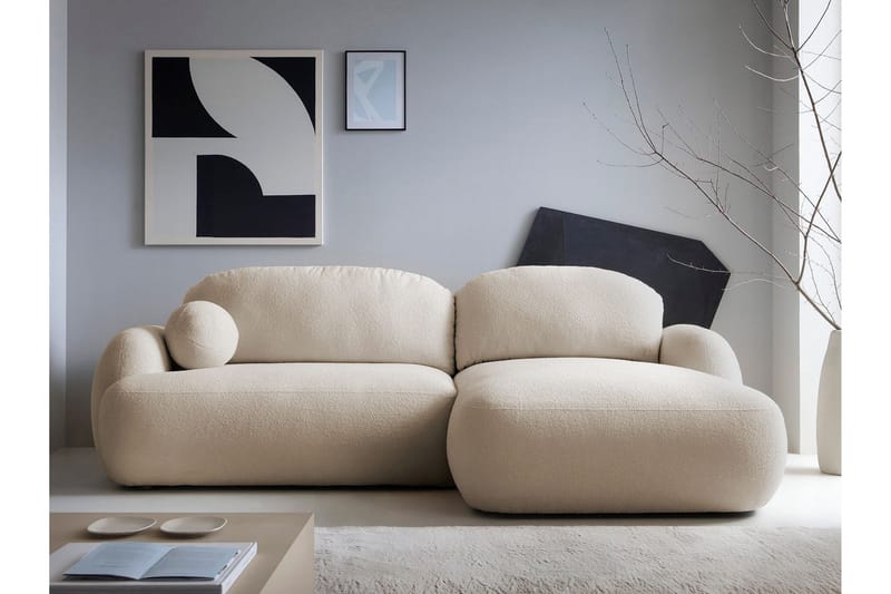 Efrem Bäddsoffa med Divan 3-sits i Bouclé - Beige - Möbler - Vardagsrum - Bäddsoffor